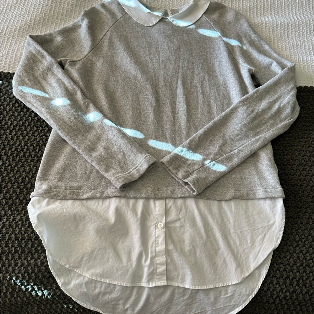 Cooperative Cream and Gray Textured Sweater